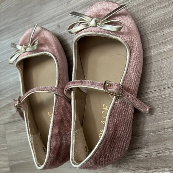 The Children's Place Pink Mary Jane Flat Kids Shoes with Bow Toddler Girls Sz 5 - Picture 3 of 6